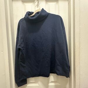 Navy mock neck sweatshirt, size L. NWT